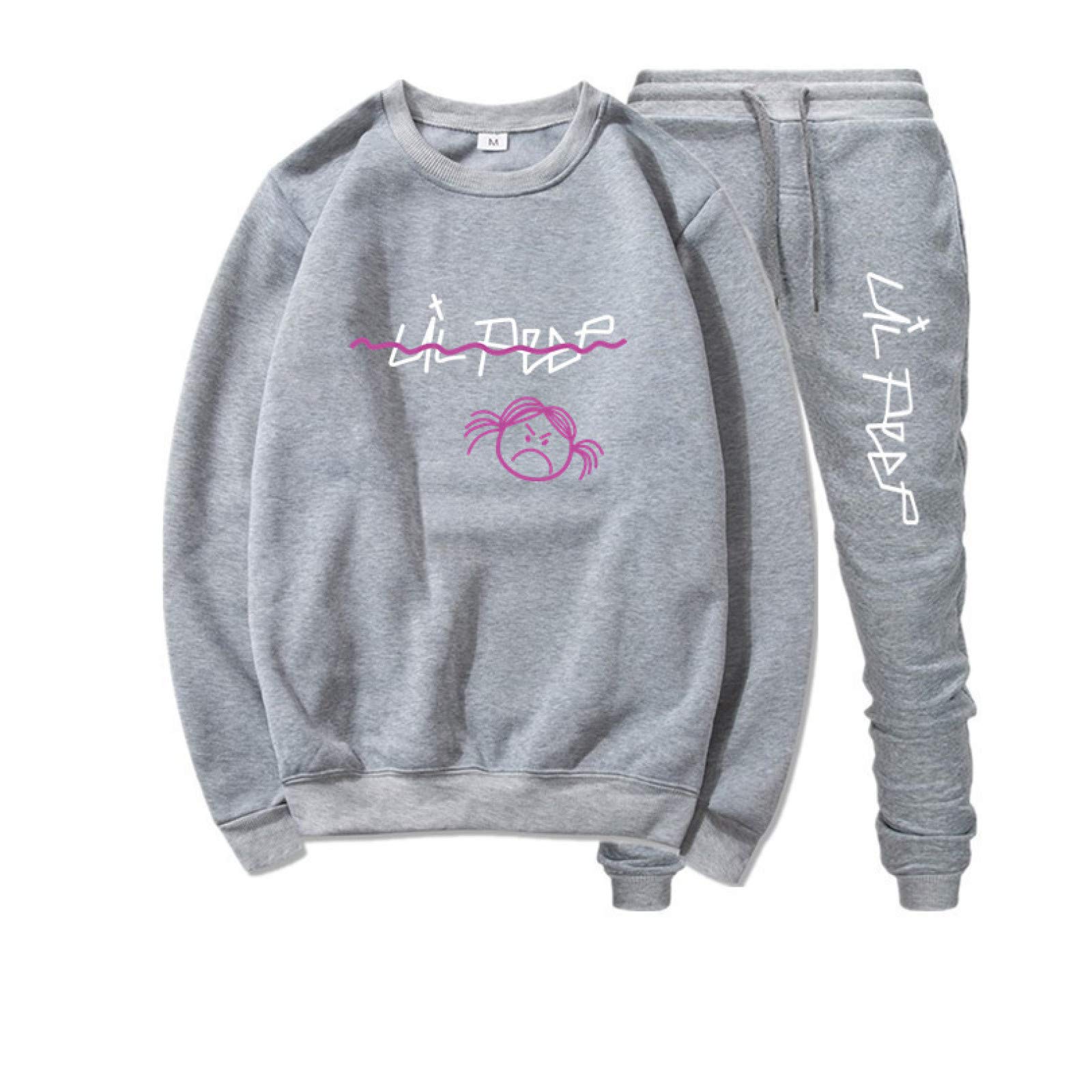 chłopięca koszula lil peep pink Bluza dresowa ciepła bluza z okrągłym dekoltem dla chłopców Szary XL