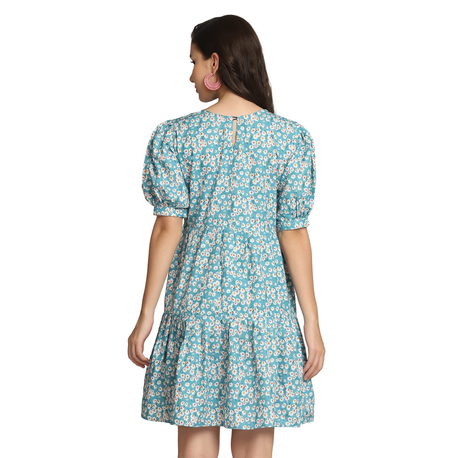 Dhruvi Trendz Womens Rayon Women Western Dresses Regular Fit A-Line (Dt-Wd1037_Skyblue_3Xl)