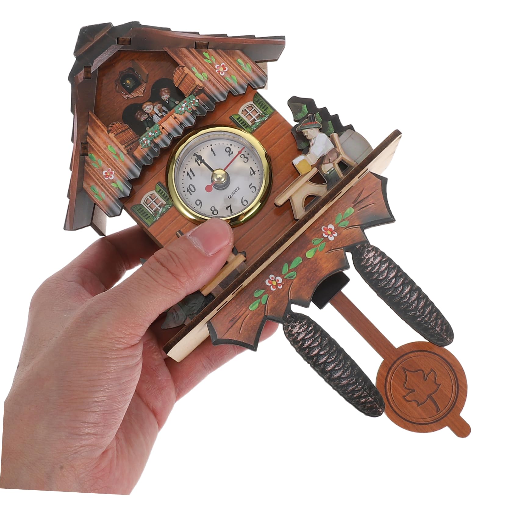 Reloj de Cuco de Pared de Madera Péndulo para Sala y Oficina