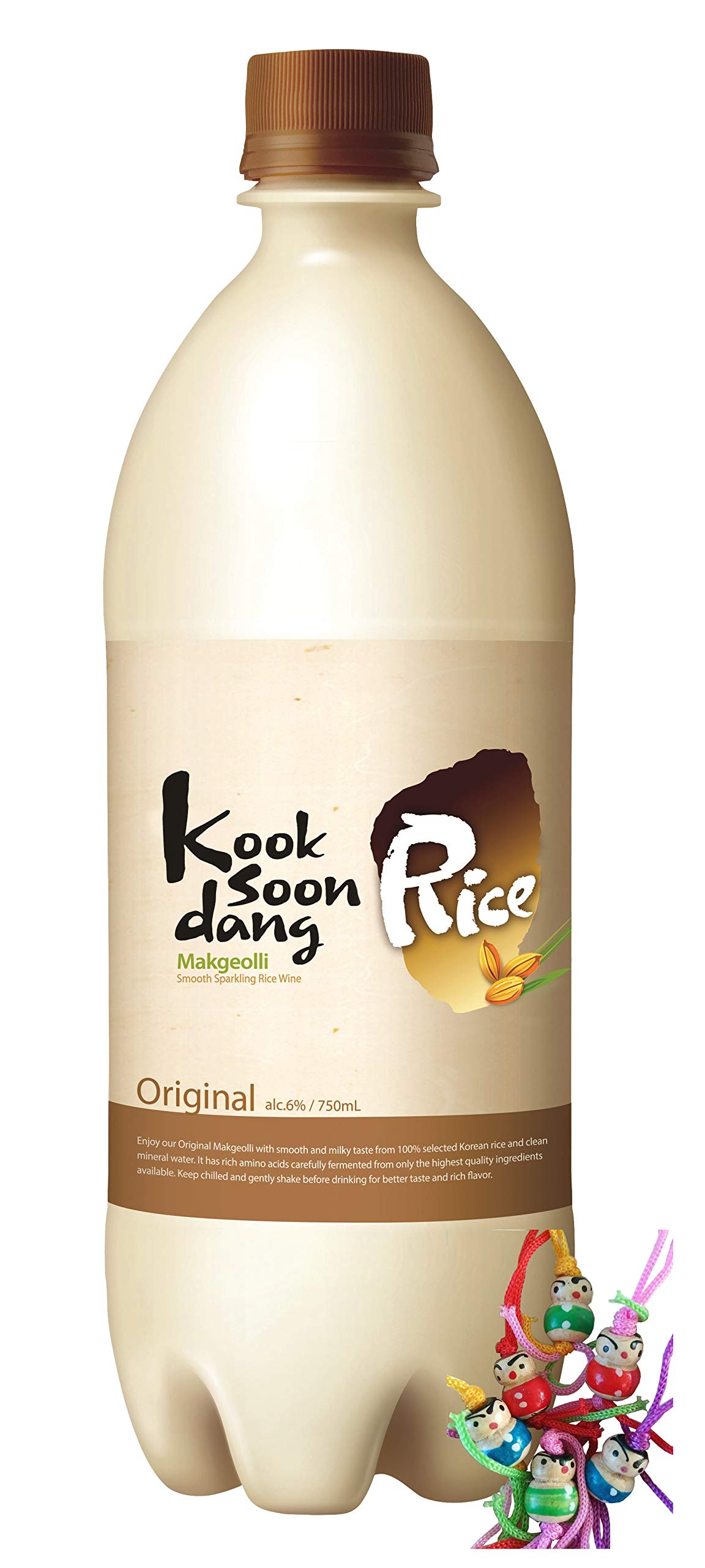 [ 750ml ] Makgeolli ORIGINAL 6% vol/Alkoholhaltiges Getränk aus Reis/Korean Unfiltered Rice Wine/Makuly + ein kleiner Glücksanhänger gratis/EINWEG