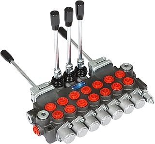 waltyotur Hydraulic Directional Control Valve, 7 Spool 11 GPM Hydraulic Loader Valve, BSPP Ports, 4500 PSI Directional Control Valve For Tractors Loaders Tanks