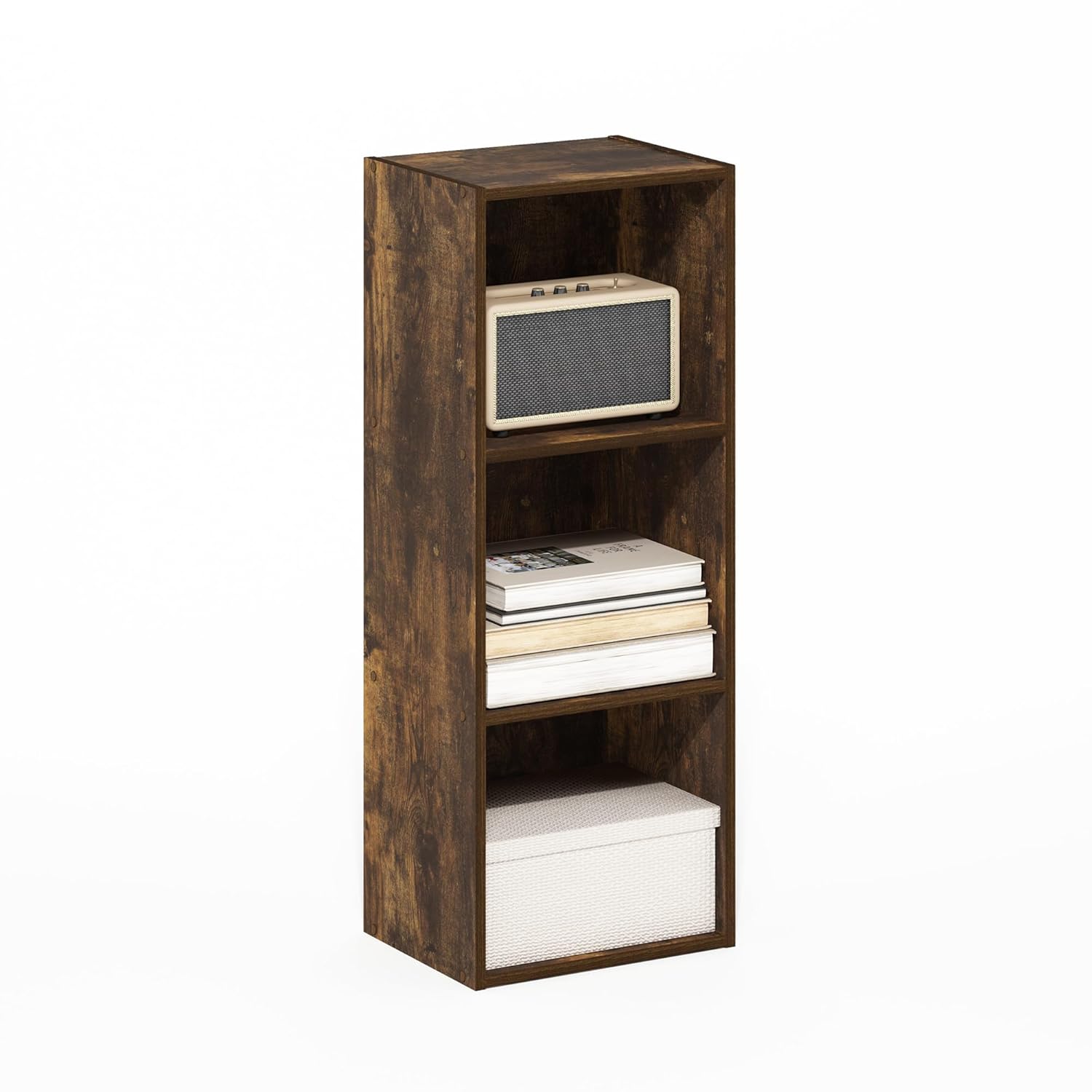 Furinno PASIR Book Shelf 3-Tier Bookshelf Bookcase with Open Shelves 9 x 12 x 32 for Living Room