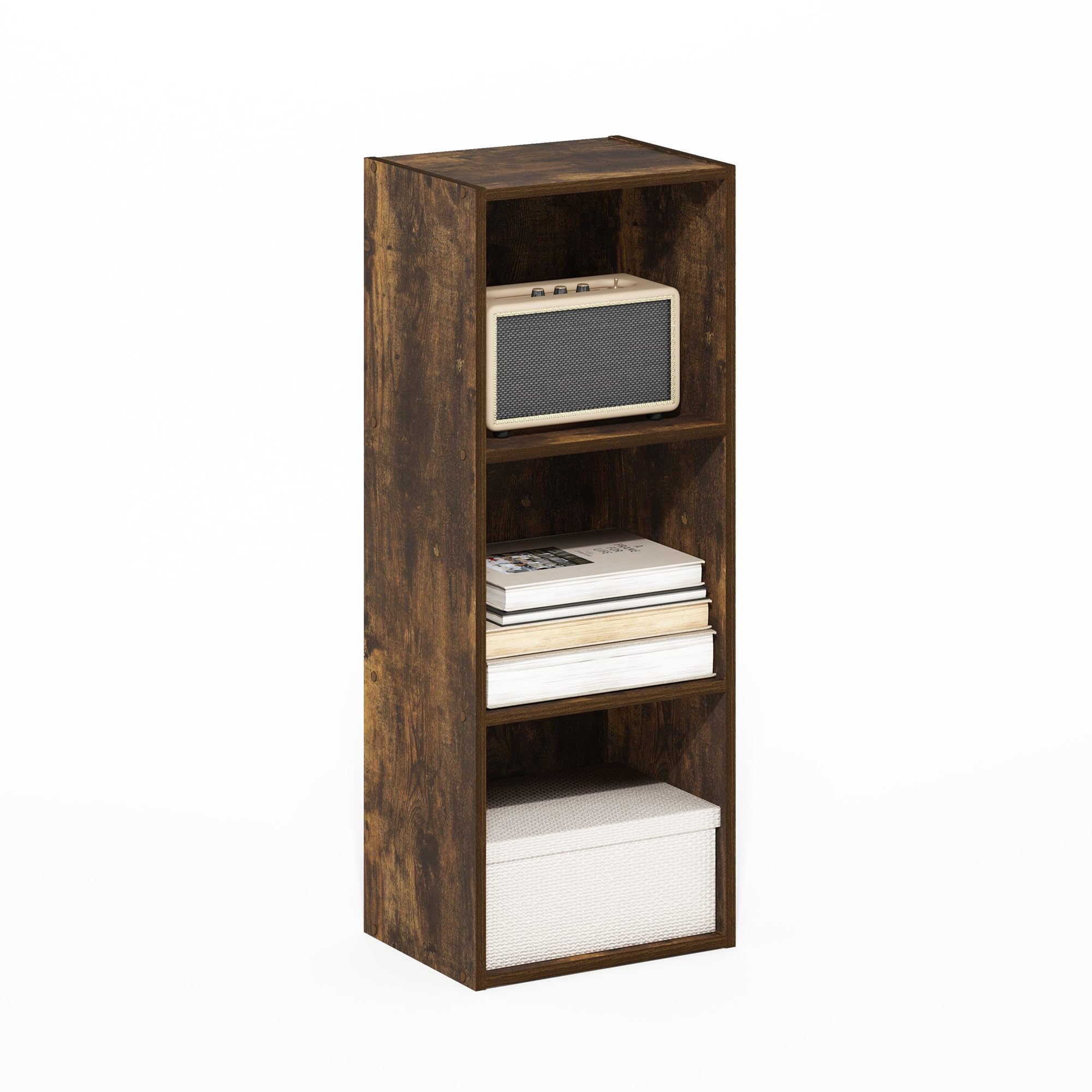 Furinno PASIR Book Shelf, 3-Tier Bookshelf, Bookcase with Open Shelves, 9 x 12 x 32, for Living Room, Bedroom, Home Office, Amber PINE โ image 1
