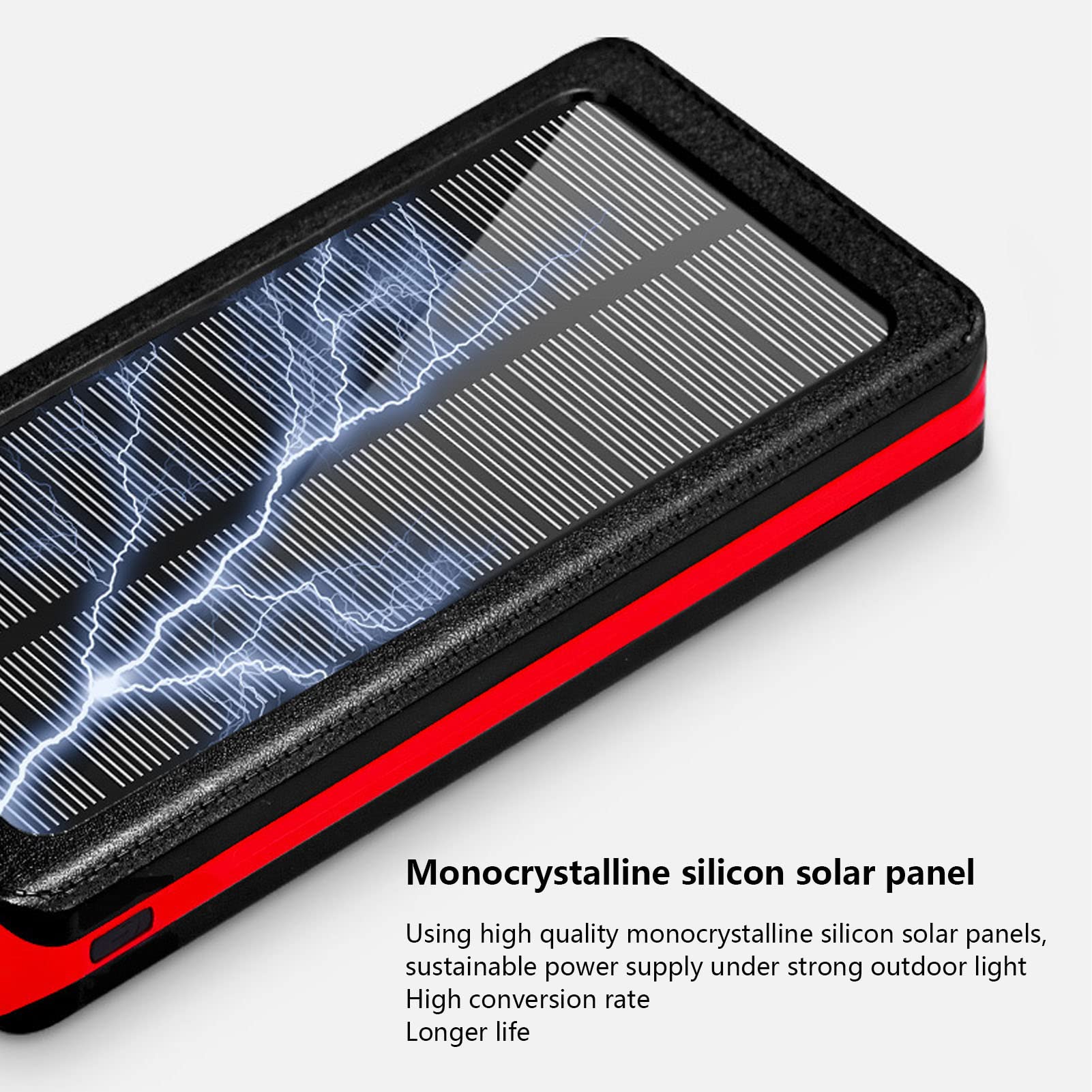 Luqeeg Solarstromquelle, Tragbare Powerbank 30000mAh, Camping Powerbank mit 2 LED Beleuchtung Nachhaltige Stromversorgung Externes Backup Batterieladegerät Für Outdoor Camping Bergsteigen