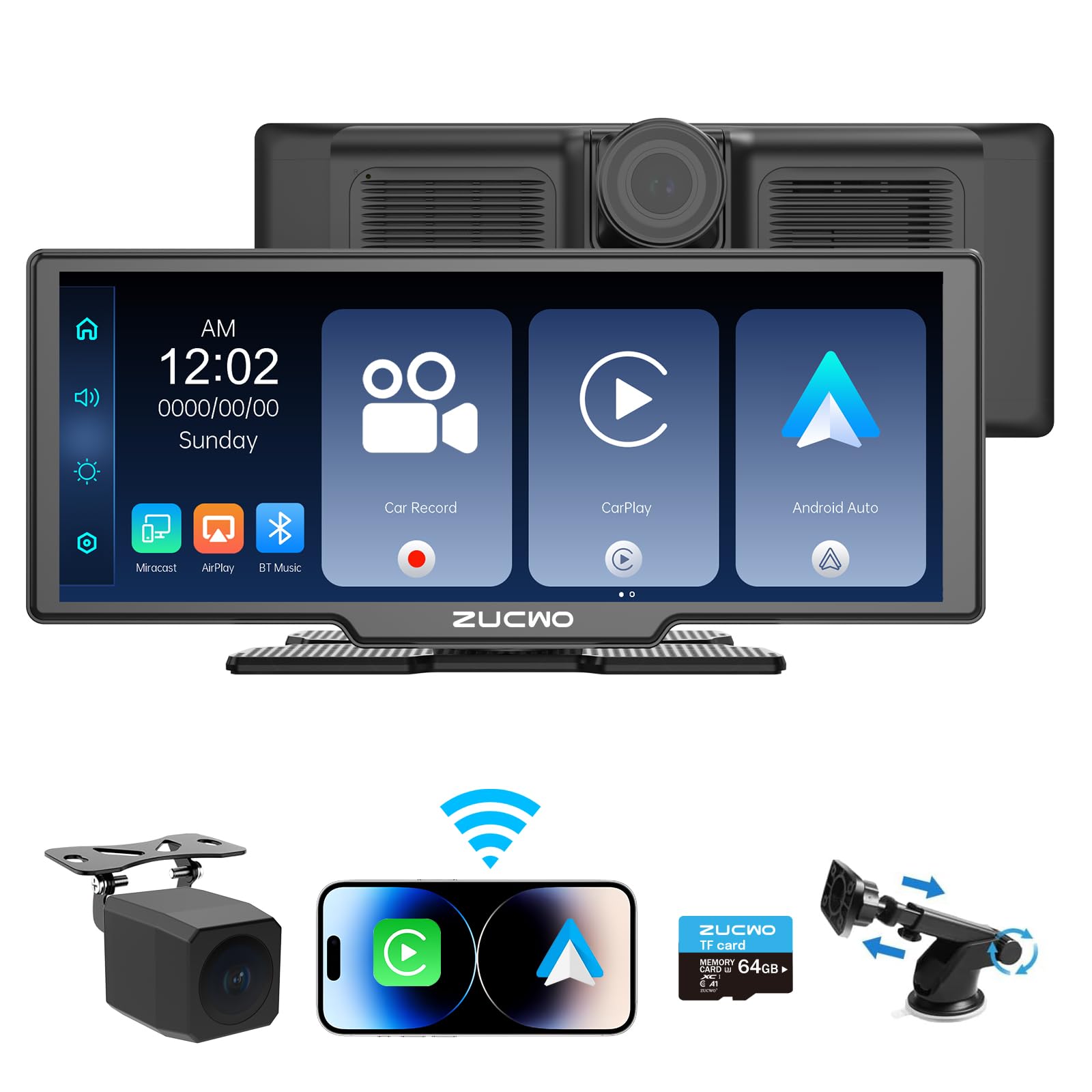 Amazon.com: 10.26 Inch Wireless CarPlay Screen for Car