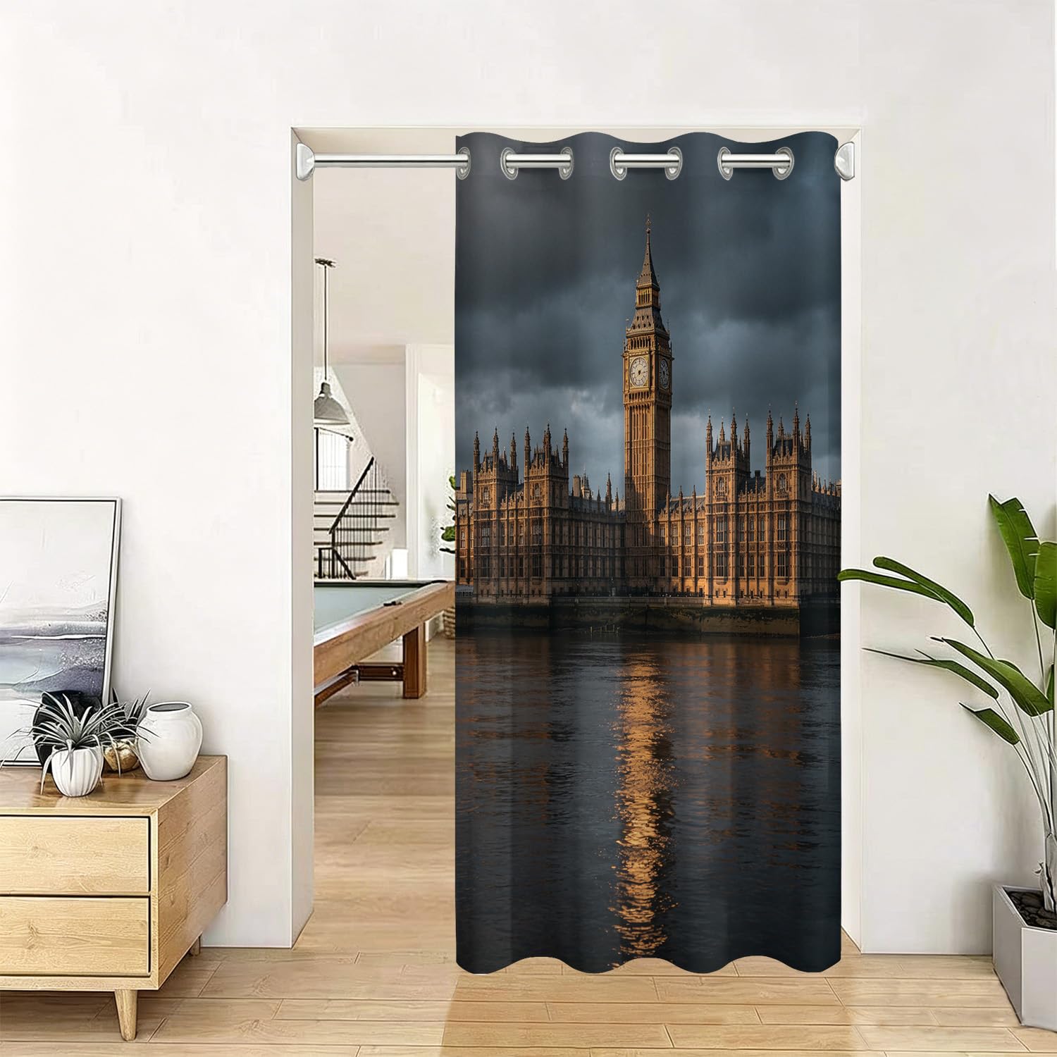Big Ben Londyn 3D zasłona zaciemniająca na drzwi 132x214cm