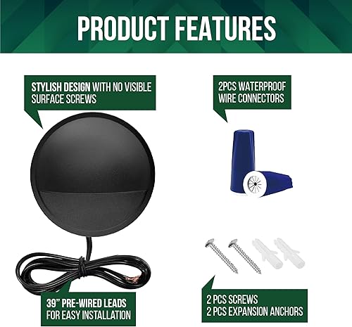 Miniatura 6 de GKOLED Luces de Poste de Cubierta de Bajo Voltaje, Accesorio de Iluminación LED para Paisajismo de Escalones de Escalera y Cerca, Luz de Aluminio