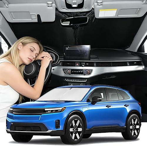 Miniatura 114 de Parasol de 4 capas para parabrisas, ajuste personalizado, tela 240T, parasol retráctil que bloquea los rayos ultravioletas, accesorios para automóvil