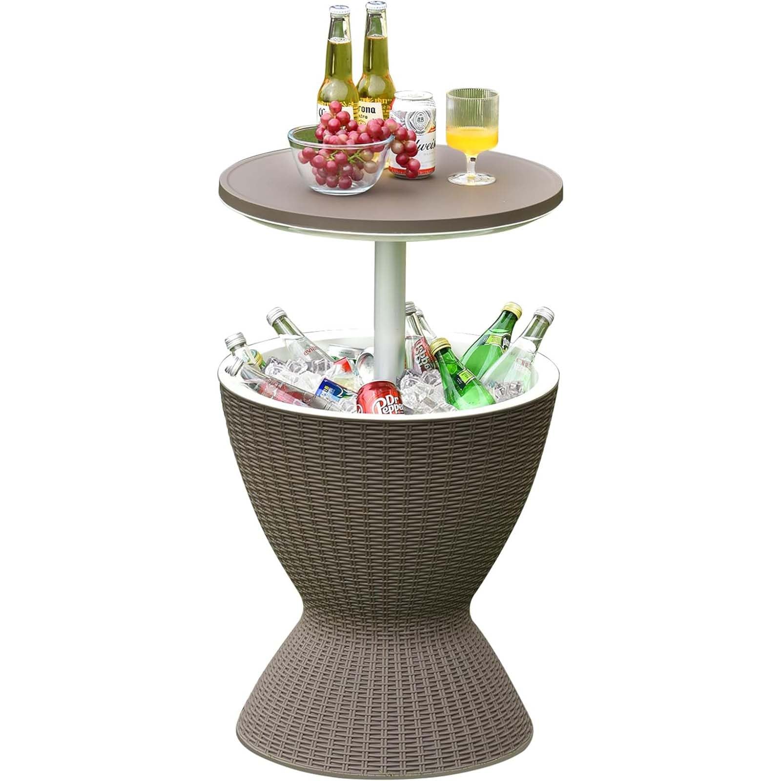 Table de bar avec seau à glace extérieur et table basse cocktail pour fête