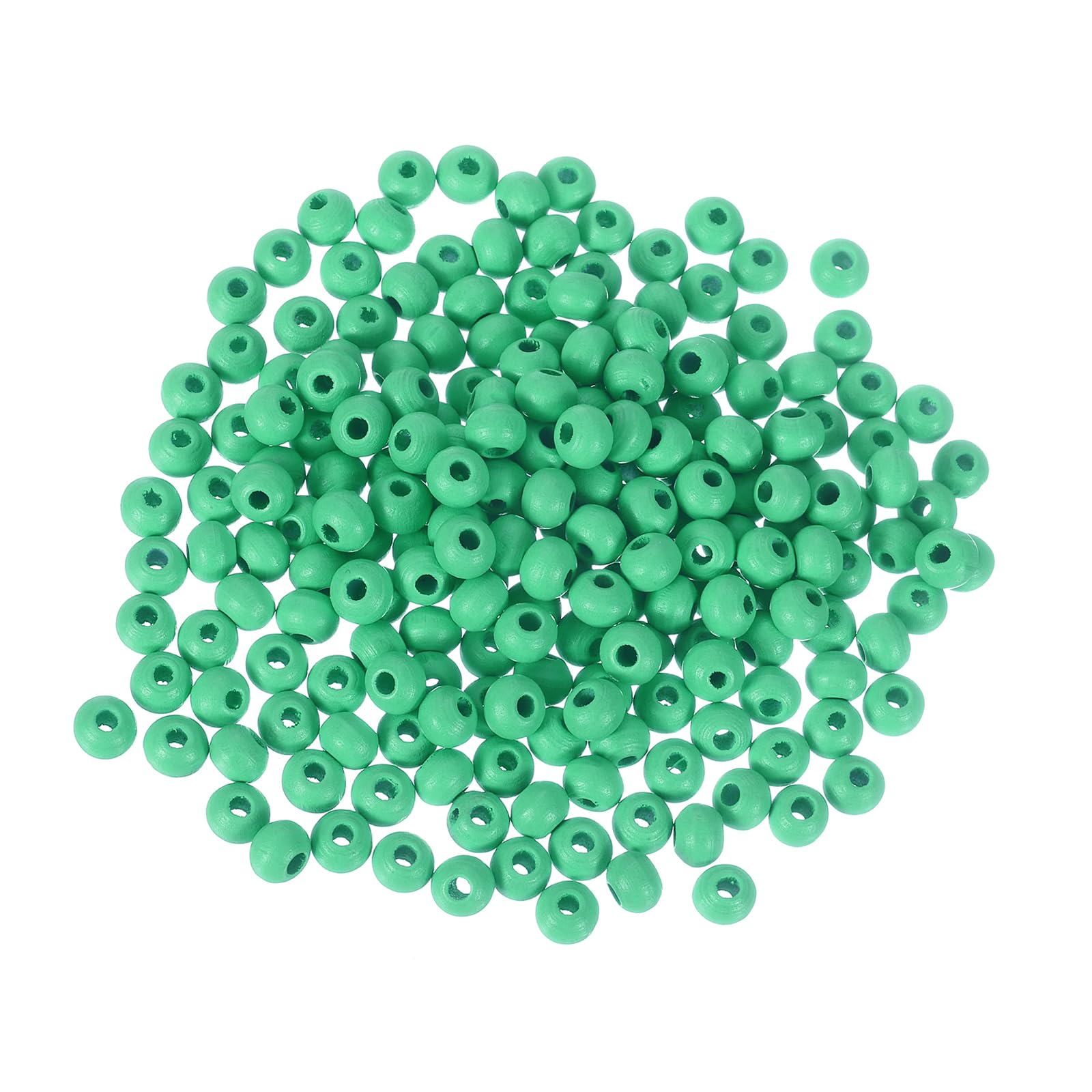 METALLIXITY Colorful Wooden Beads (8mm/ 0.31") 300Pcs, Wood Round Ball Spacer Loose Beads - for Home Party Decoration Grass Green