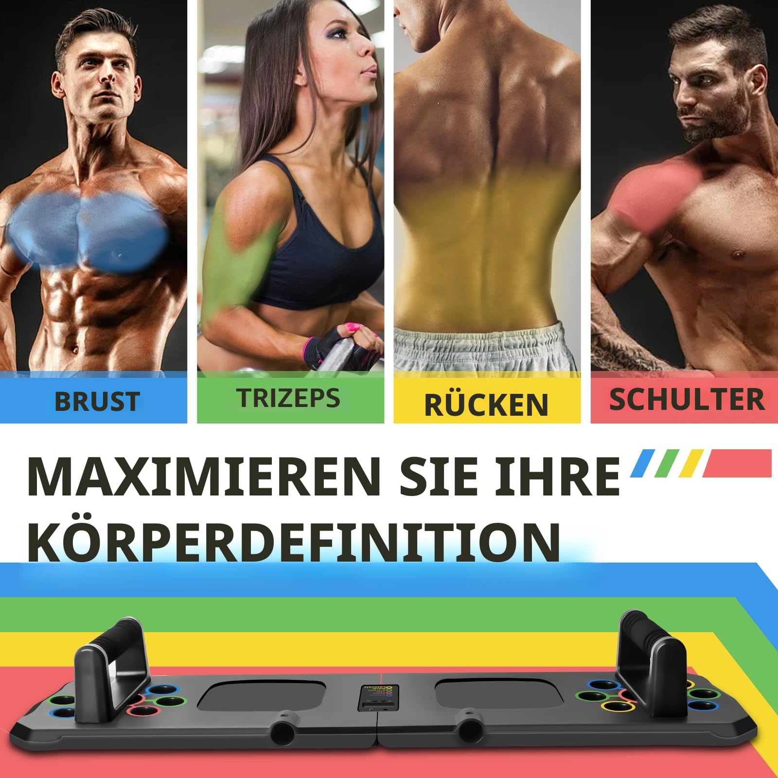 Liegestütze Brett 24 in 1 Push Up Board, Faltbares Multifunktions Liegestütz Liegestützbrett Bar Home Gym Calisthenics Equipment Fitnessgeräte für Zuhause Brusttrainer