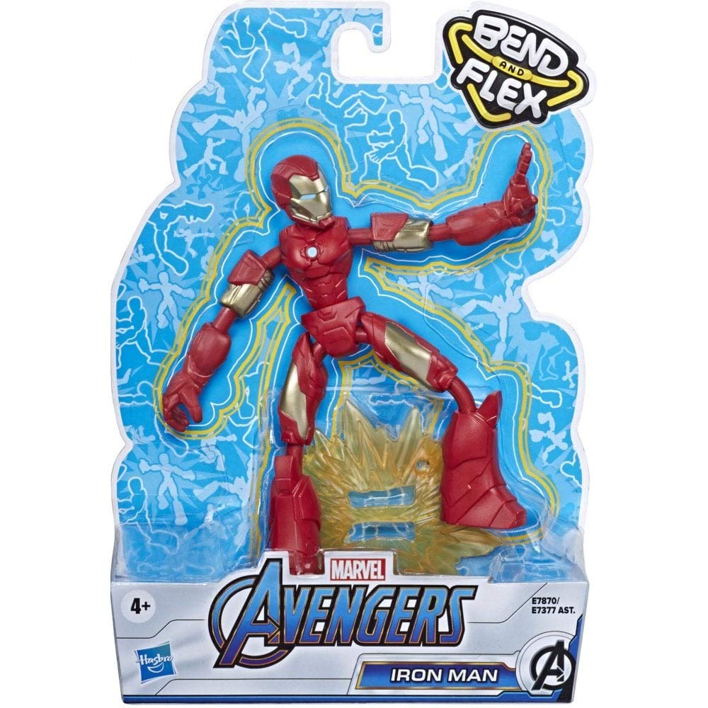 AVENGERS E7870 Beyblade Marvel Bend and Flex Action, 6-Inch Flexible Iron Man Figure, Includes Accessory, Ages 4 and Up, Multicoloured