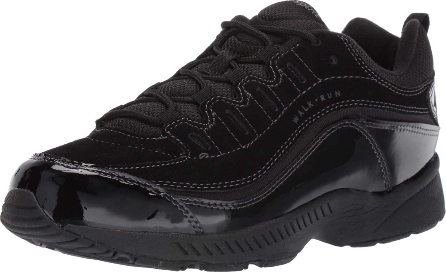 Easy Spirit Women's ROMY9 Sneaker, Black Suede, 6