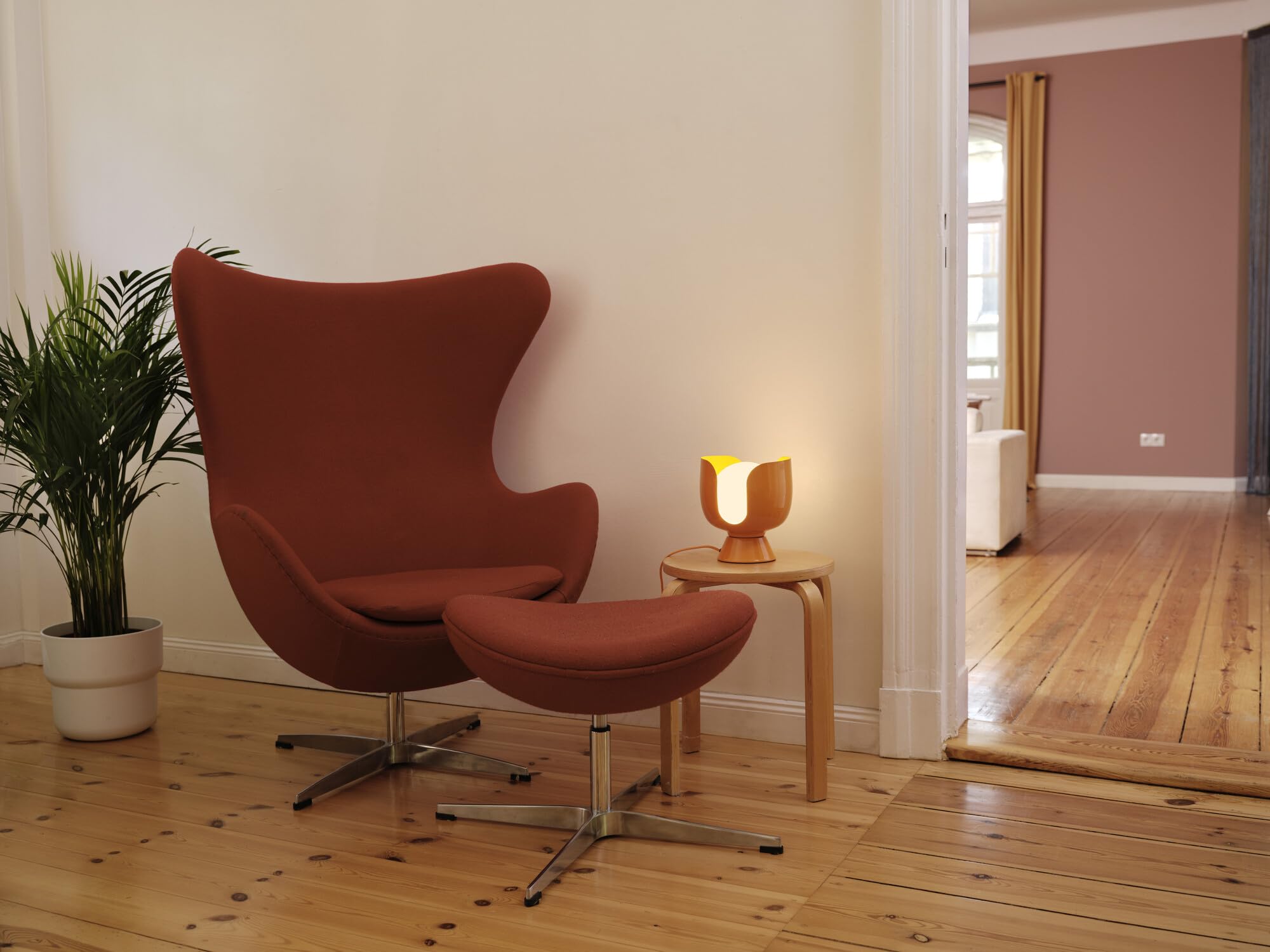 OSRAM Lámpara de mesa Corolle E14 metal vidrio retro naranja