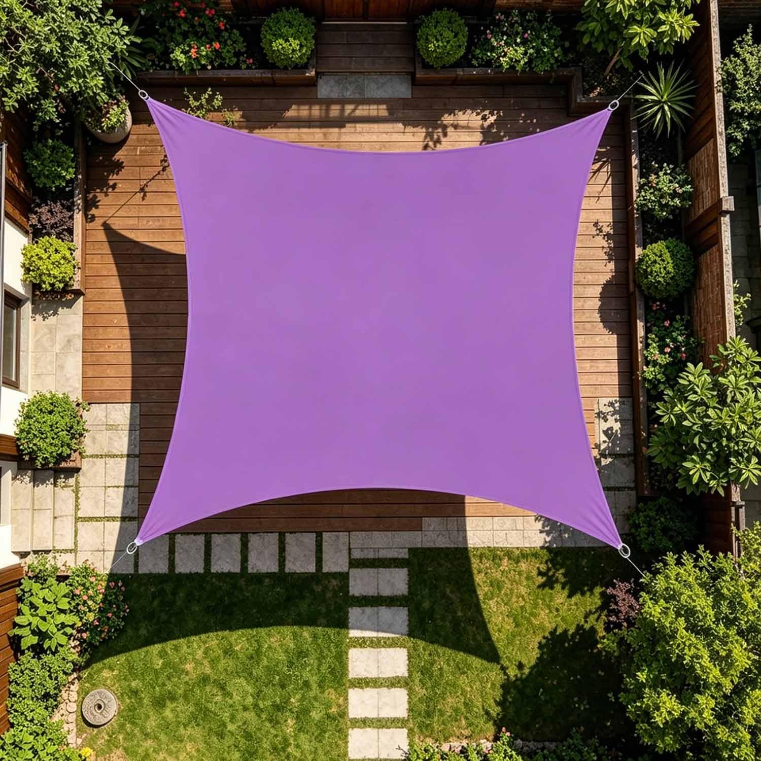 Ffsaacol Sail Shade Waterproof with Ropes, Sun Shade Sail Canopy Outdoor Shade Cloth, Heavy Duty Sun Shade Cloth for Patio Tear & Fade, UV Block Awnings 3, 16x16FT/5x5m