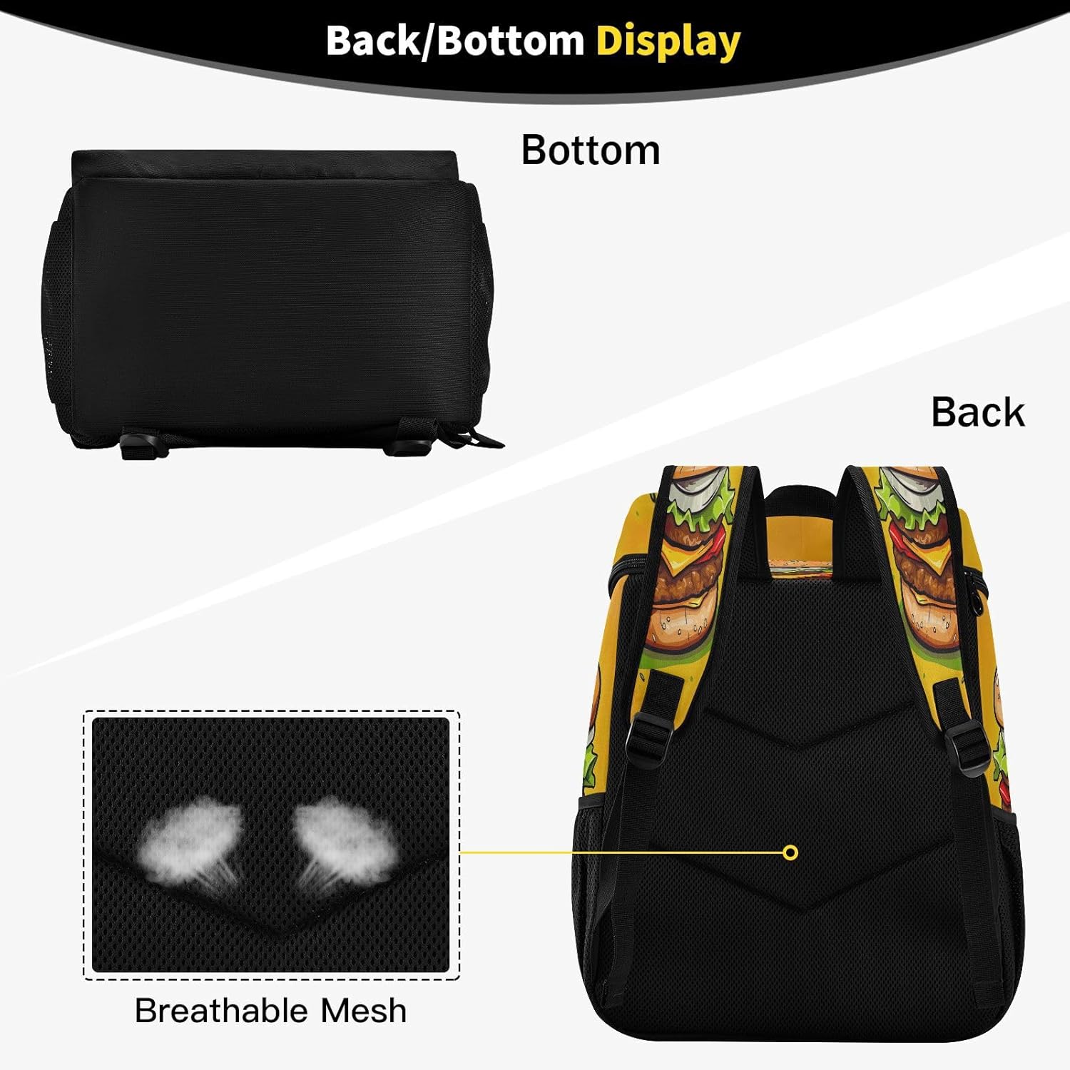 Gourmet Burger Cooler Backpack 36 Cans Leakproof Waterproof Backpack Cooler Bag Beach Accessories Travel Camping Fishing Backpack for Women Men