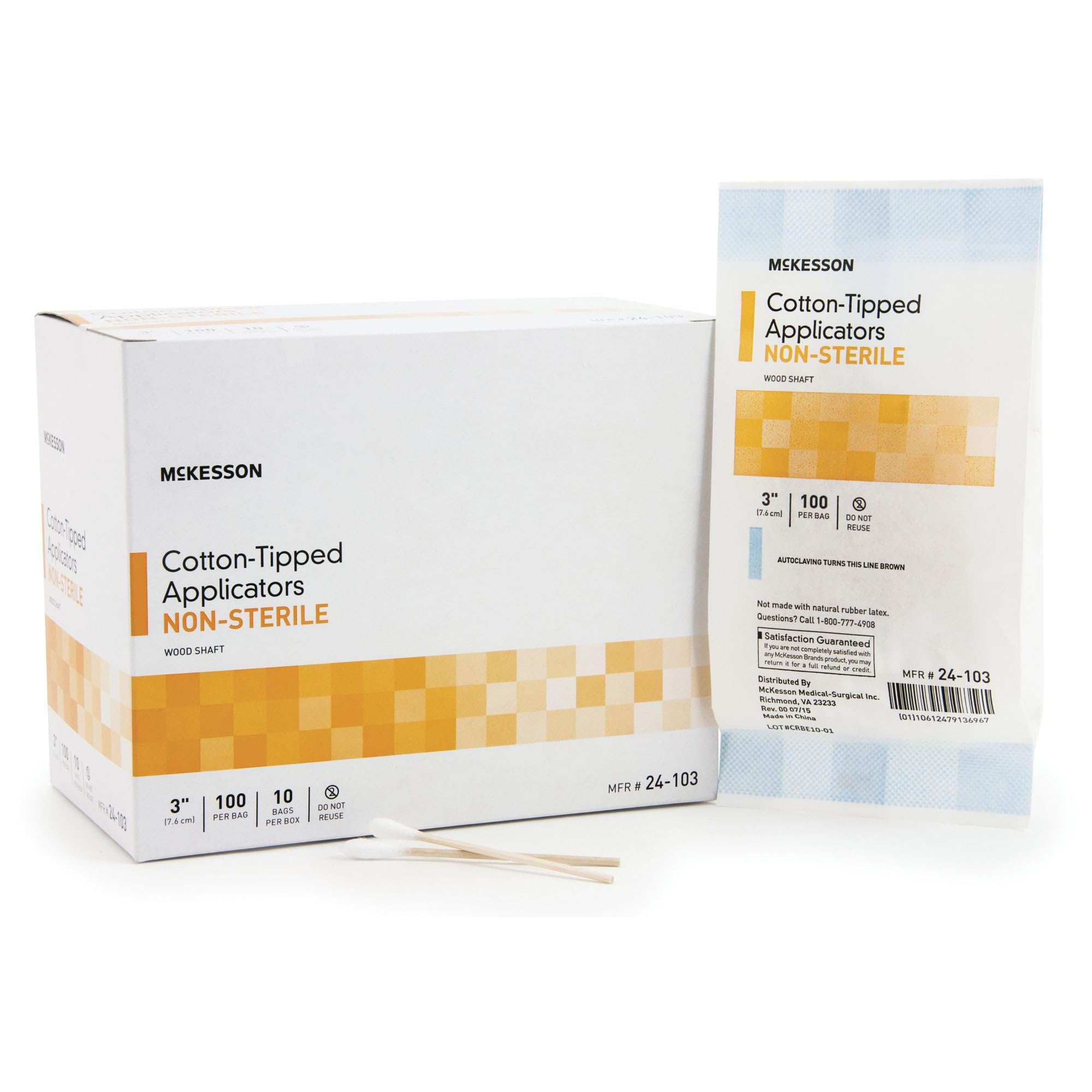 McKesson MCKESSON Swabstick McKesson Cotton Tip Wood Shaft 3" NonSterile (#24-103, Sold Per Box)-image-11