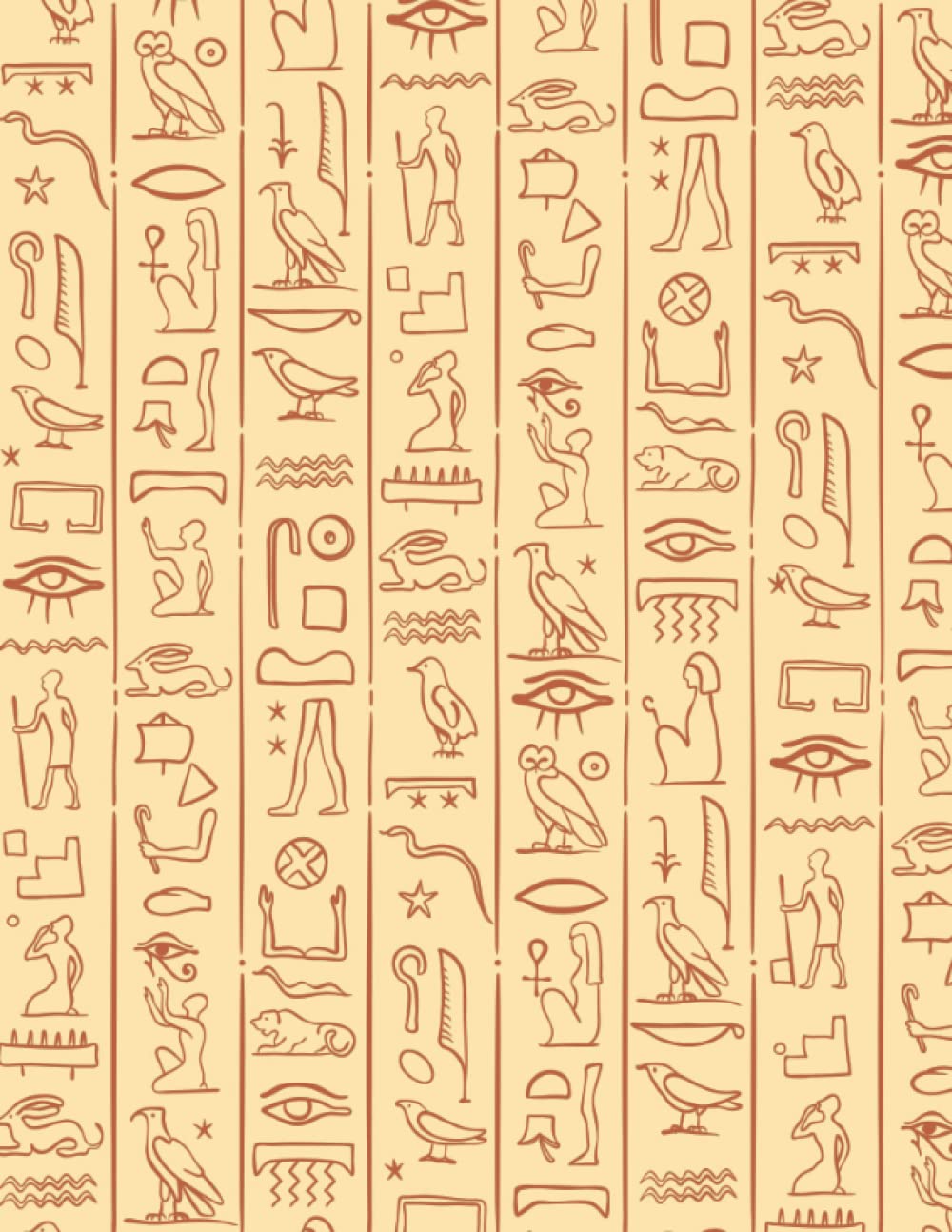 Ancient Journal: 8.5 X 11 Ruled Diary, Lined Notebook For Writing, Egyptian Hieroglyph Symbols Cover - A Helpful Gift For A Hieroglyphologist