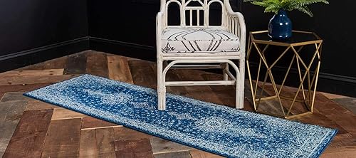 Miniatura 2 de Unique Loom colección Bromley - Alfombra de área con bordes, patrón de medallón estilo vintage, rural, tradicional 2 pies x 6 pies y 7 pulgadas,