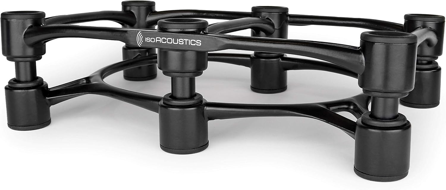 IsoAcoustics Aperta Series Isolation Speaker Stands with Tilt Adjustment: Aperta300 (11.8" x 7.9") Black (Single)