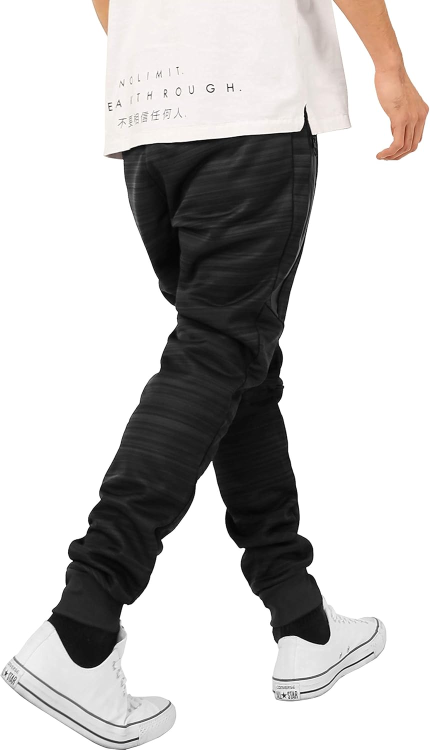 Ma Croix Mens Modern Jogger Pants with Zipper Pockets Slim Fit Casual Fleece Basic Active Sweatpants - Image 4