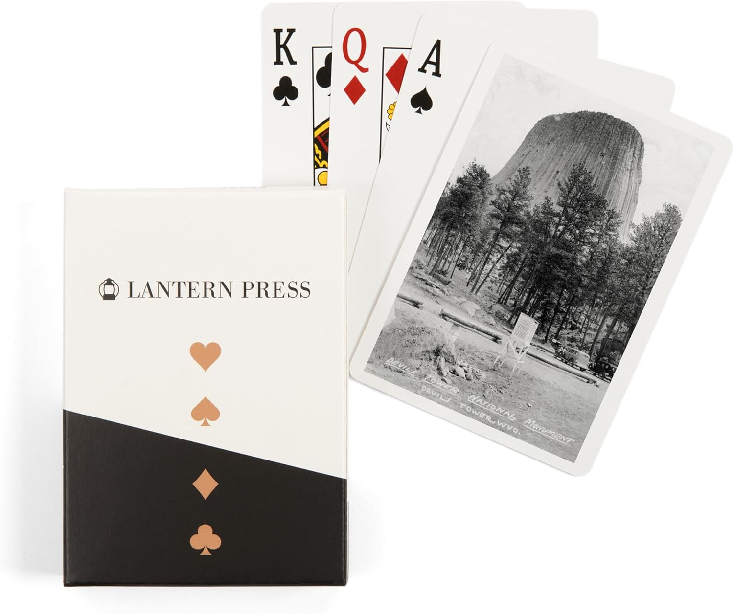 Lantern Press Wyoming, View of Devil's Tower National Monument Photograph, 52 Playing Cards for Adults, Poker Size Card Deck