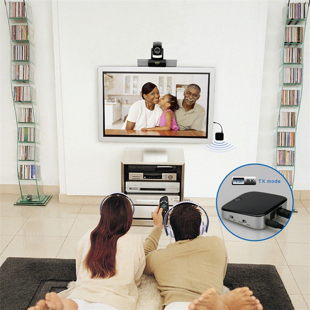 BT 4.1 transmisor y receptor 3,5 mm AUX inalámbrica adaptador de Audio Digital óptico Toslink y SPDIF aptX de baja latencia para TV, hogar/coche Audio estéreo Música Sistemas de Sonido