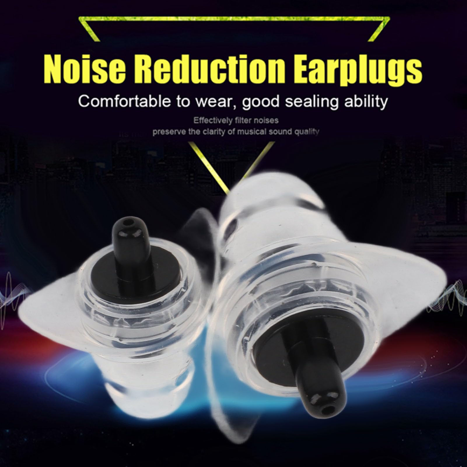 YWBL-WH Bouchons Oreille Silicone Réduction du Bruit 27dB Protection Auditive pour Concert Musicien DJ Bruit Fort Confort