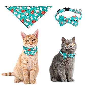 Amazon | 猫首輪 鈴付き 猫の首輪 猫用首輪 バンダナ ペット