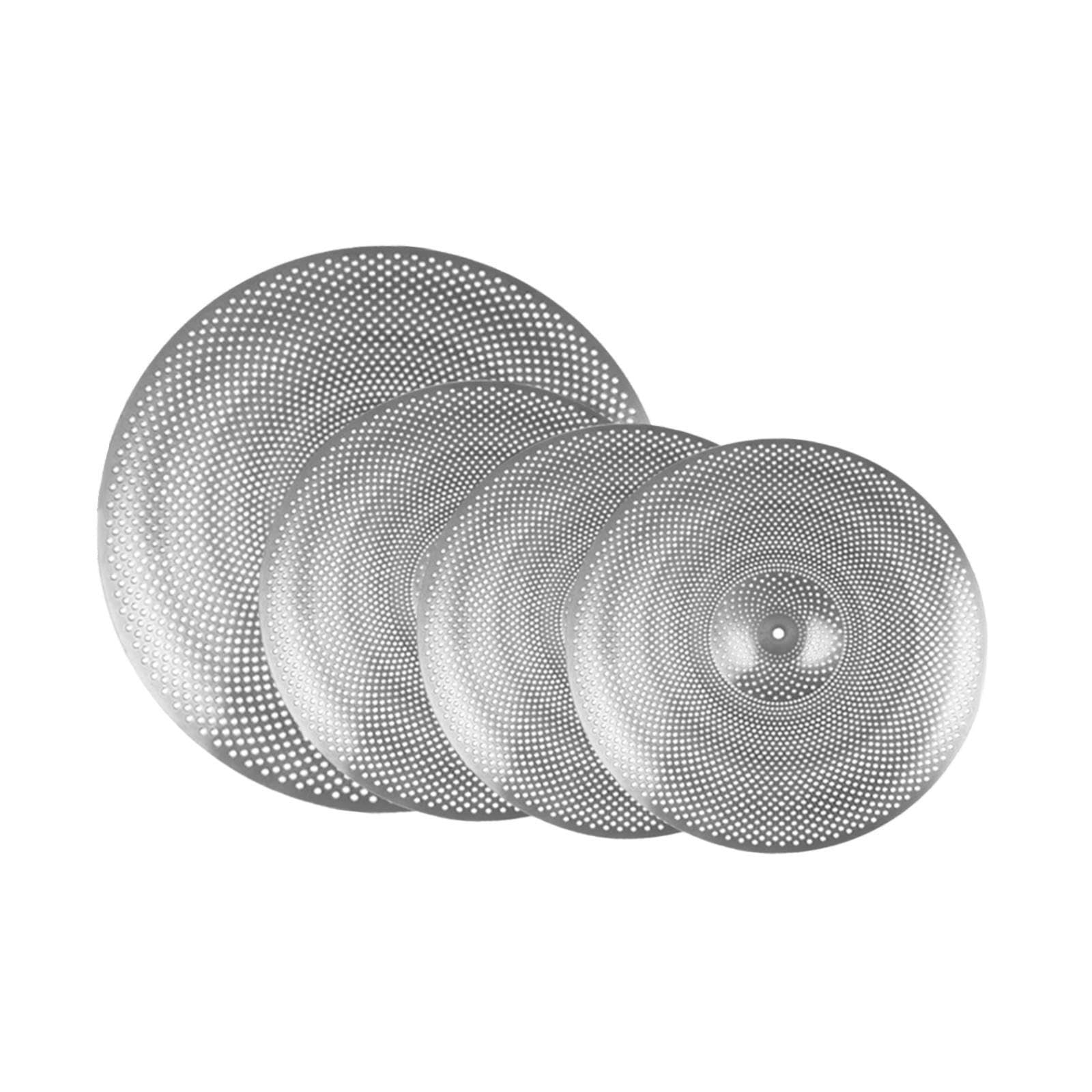 Set di piatti silenziosi per esercitazioni di batteria a basso volume, suono essenziale, sessioni di pratica silenziose a casa o in studio, accessori per batteria.