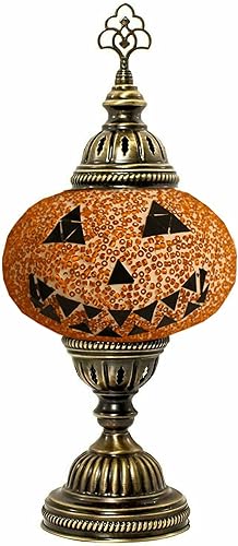Miniatura 2 de Lámpara de mesa de calabaza para decoración de Halloween, lámpara de cristal de calabaza turca hecha a mano, pantalla de lámpara de calabaza,