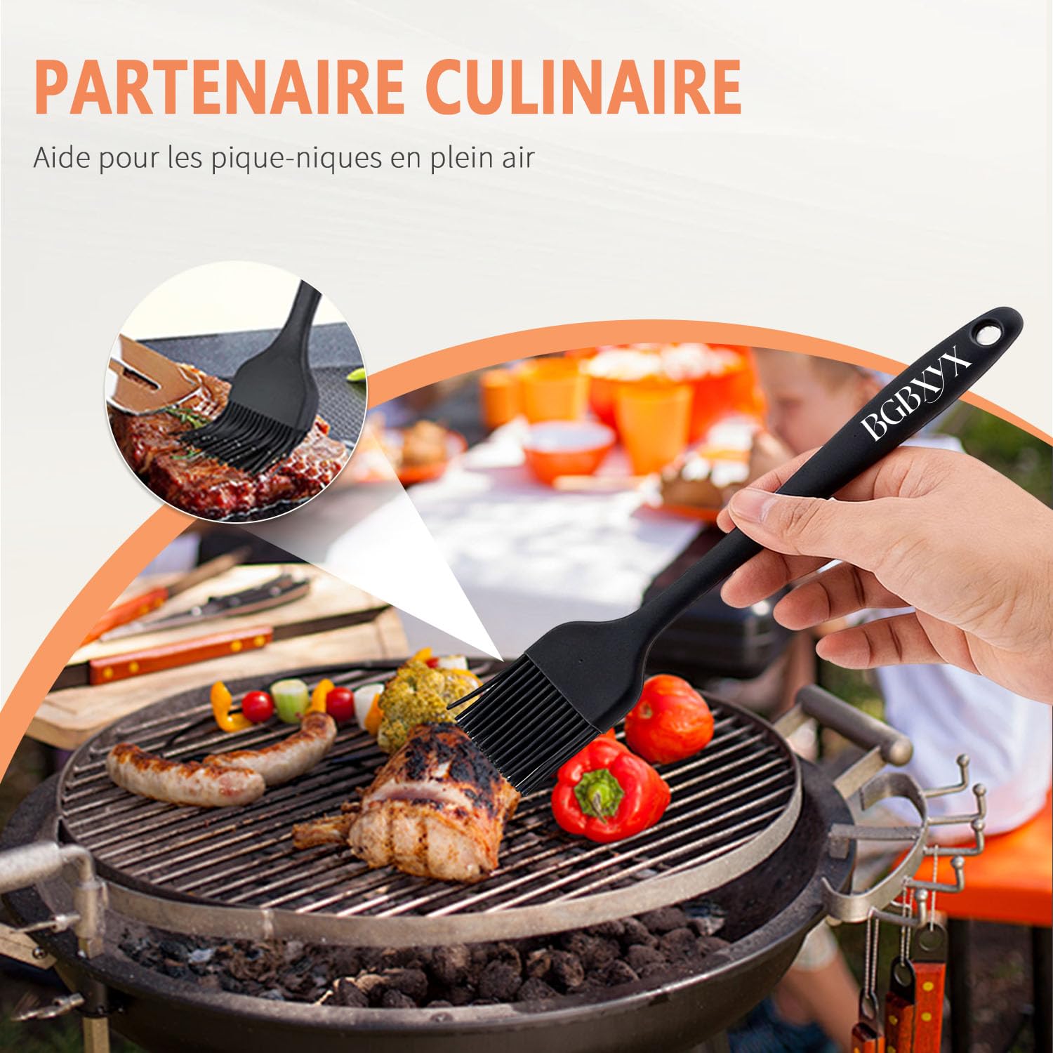 Brosses Pinceau Patisserie Silicone sans BPA pour Cuisine Huile Sauces Marinades 2 Tailles