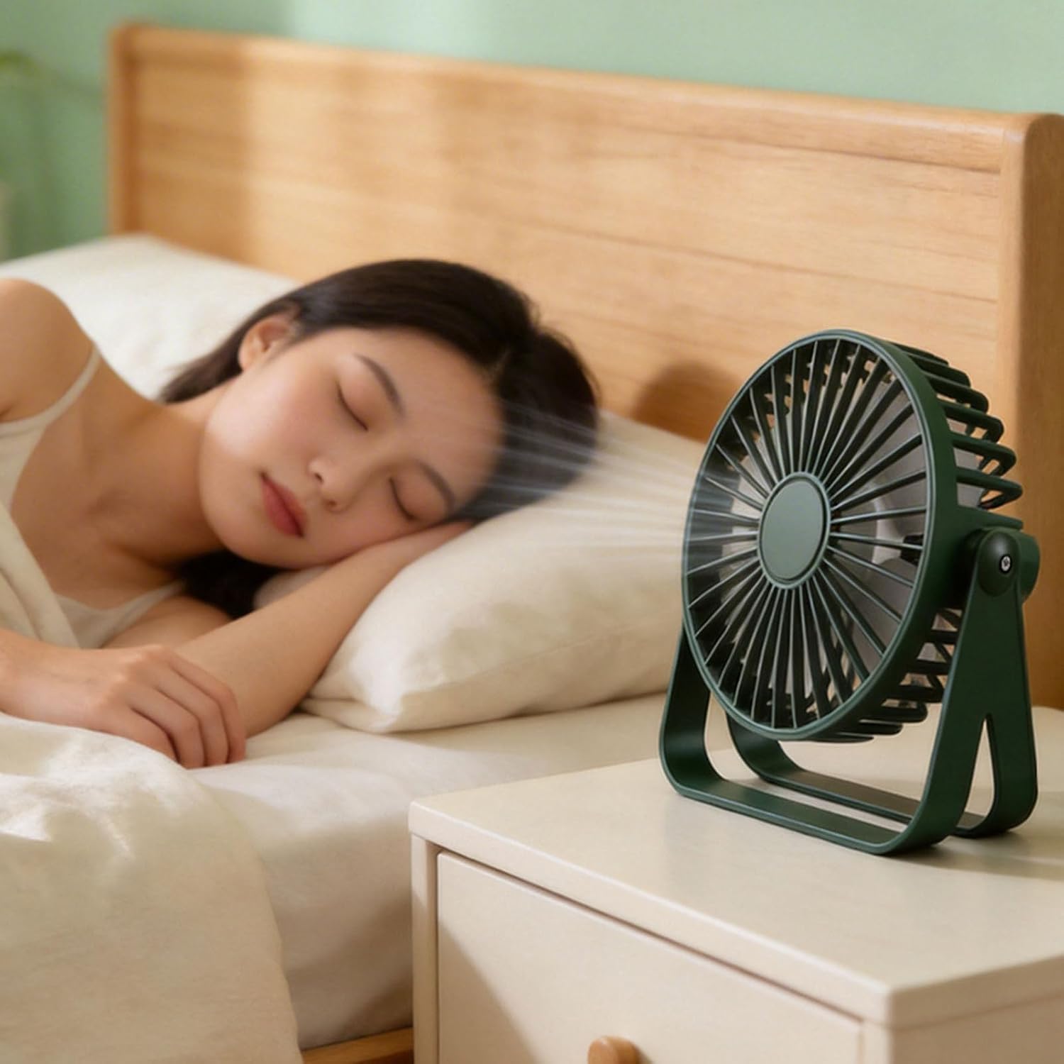 Desk Fan Quiet Portable Tabletop Adjustable Cooling Fan for Home Outdoor Travel School Kitchen Car Bedroom Use Computer USB