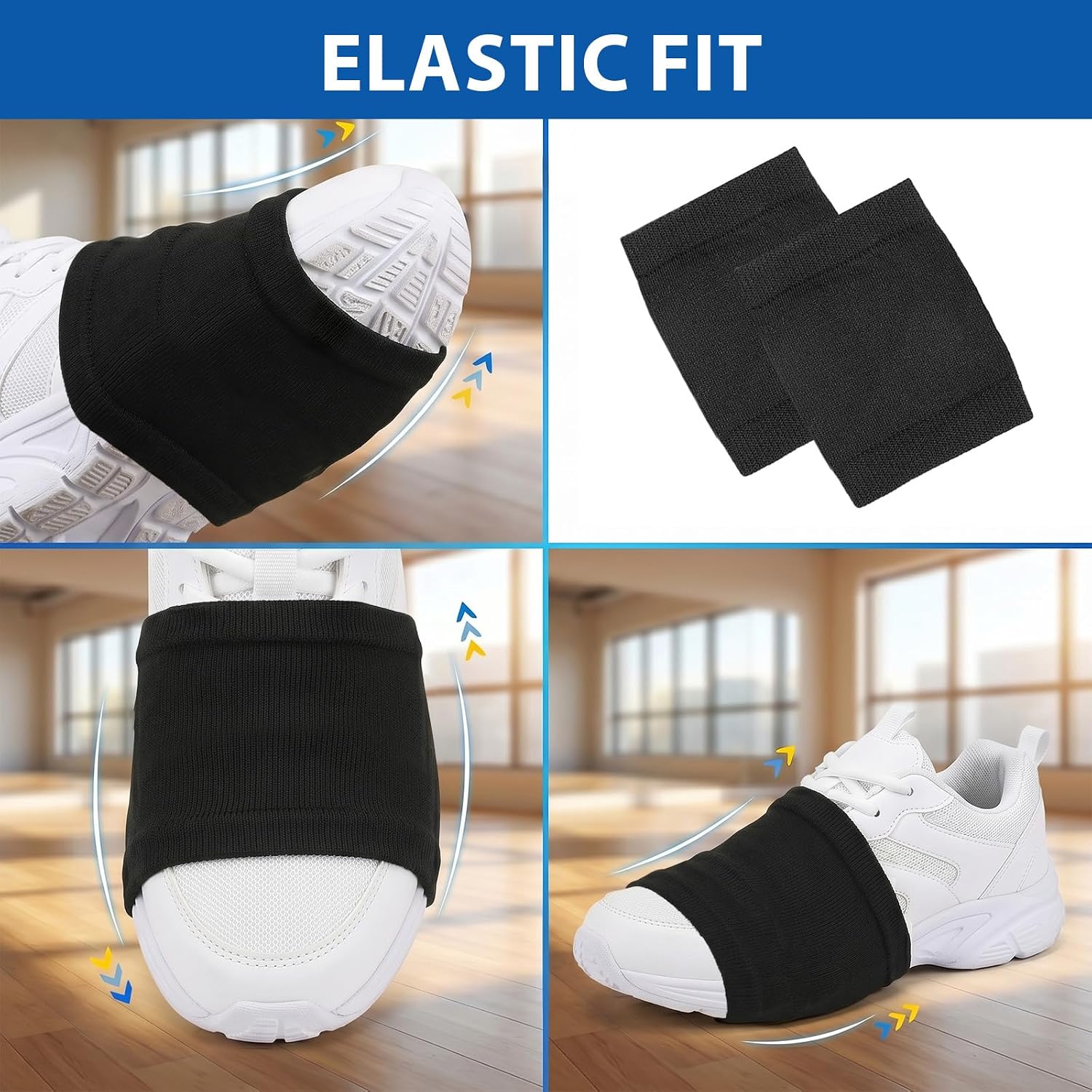 8 Pairs Dance Shoe Covers over Shoes Unisex, Shoe for Dancing Women for on Smooth Floors Black