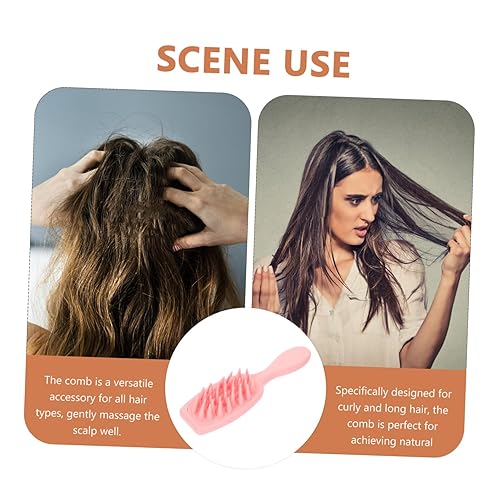 Miniatura 2 de Mikinona Cepillo de champú de mango largo, depurador de cuero cabelludo para cabello largo, masajeador de cabello, peine para caspa