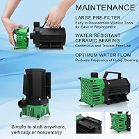 Vista 3 de BARST Bomba de agua sumergible de 150 W, bomba de estanque de alto flujo con cable de alimentación de 25 pies, bomba de fuente para cascada