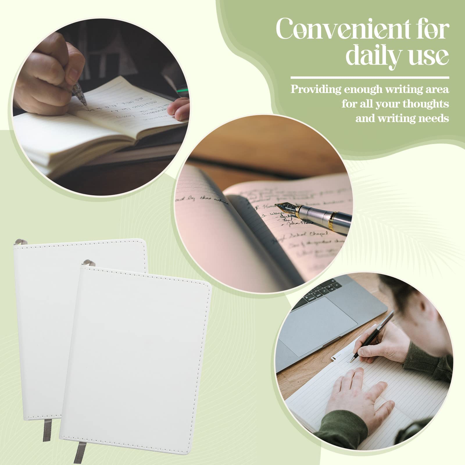Zonon Quaderni a sublimazione vuoti, formato A6, A5, 190 pagine, in finta pelle, con sublimazione in pelle, per forniture scolastiche e ufficio (20 x 15 cm, A5)