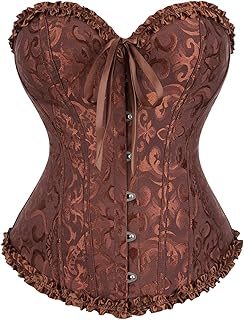 Femmes Sexy Corset Gothique Bustier Satin Dentelle Grande Taille Lingerie Ventre Plat