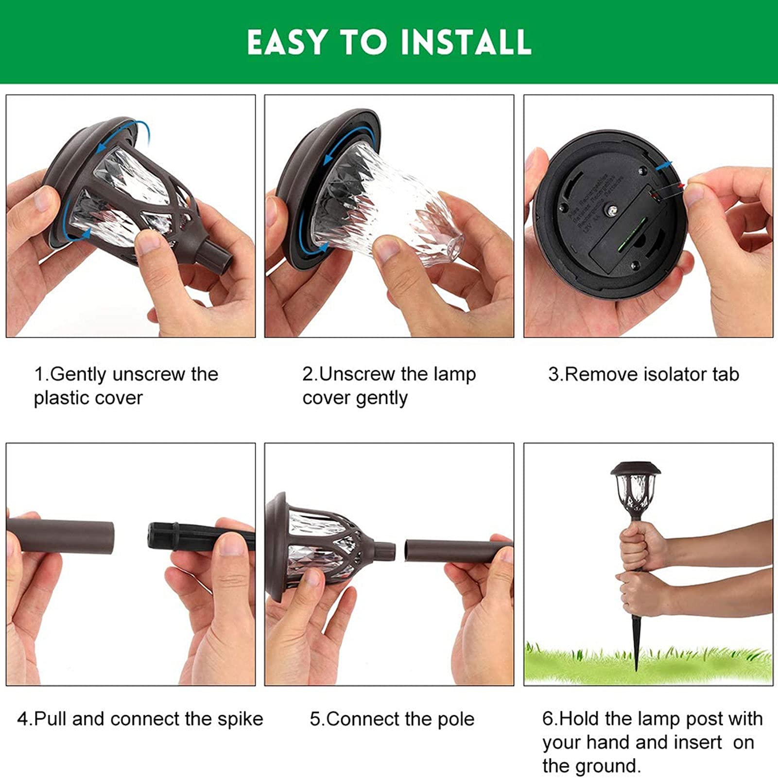 Solar-Gartenleuchten, Solar-Wegeleuchten, LED-Solar-Landschaftsleuchten, wasserdichte Gartenleuchten for Garten, Weg, Auffahrt Lampen (Size : 10packs)