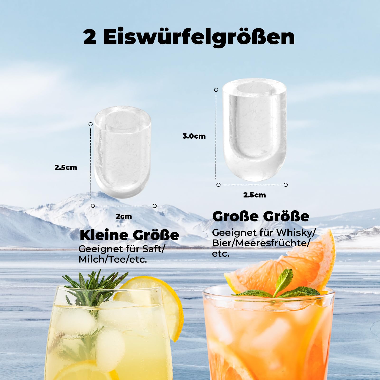 Eiswürfelmaschine, Acmeenjoy Eiswürfelbereiter Ice Maker 9 Eiswürfel in 6-8 Minuten, 12 KG in 24 H, Selbstreinigende Eiswürfelmaschine Kleine für Küche, Büro, Bar und Party