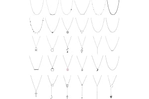 30 PCS Choker Necklaces for Women | Layered Chain Gold Silver Pendant...