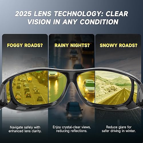 Miniatura 4 de Lentes polarizados de conducción nocturna para hombres y mujeres, lentes amarillas antirreflejos, UV400, niebla de lluvia y atardecer