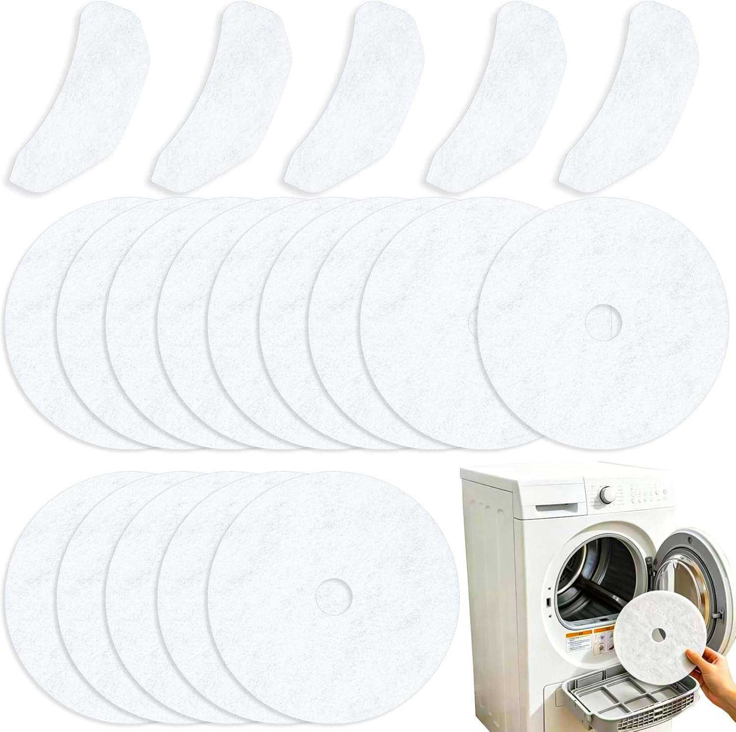 Fireproof Dryer Filter Replacement Kit - 25 PCS Heavy-Duty Polyester Lint Traps (20 Exhaust + 5 Intake) for Panda, Magic Chef, Sonya Dryers, Safer Home & Lower Energy Bills (25pcs)
