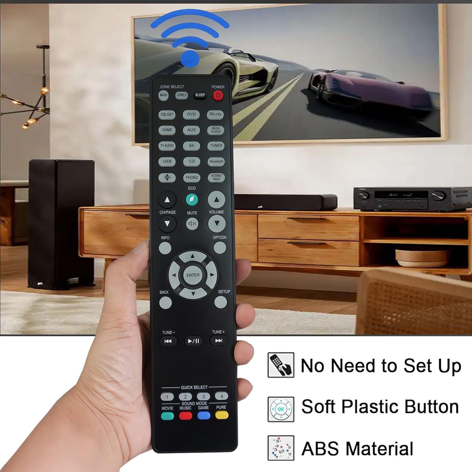 Replacement Remote Control for Denon Ultra Home Theater AV Receiver AVR-X250BT RC-1254 AVR-X580BT RC-1259 DRA-800H DRA-900H RC-1257 AVR-S770H AVR-X1800H RC-1258 AVR-S670H AVR-X1700H RC-1253 AVR-S970H image 3