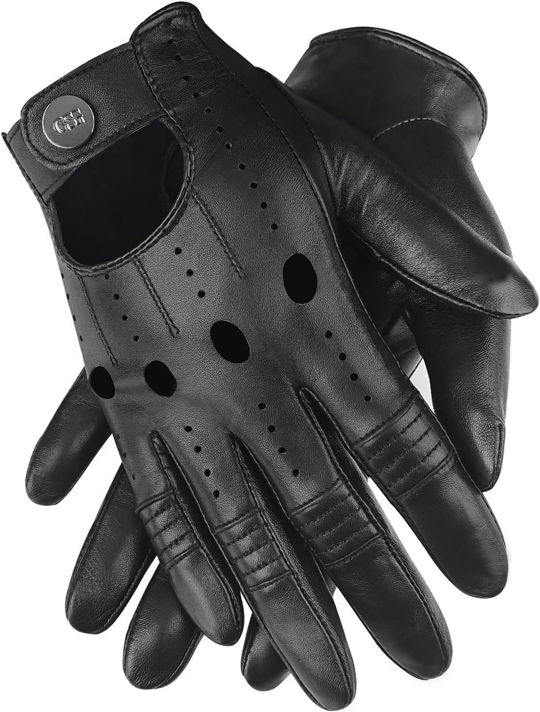 Men Geniune Leather Gloves Sheepskin Black Driving Cycling Touchscreen Motorcycle Unlined Gloves