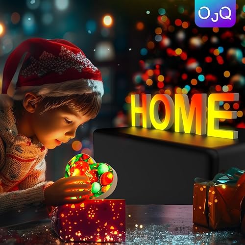 Miniatura 98 de OJQ Letras con luces LED iluminadas, letras de marquesina para decoración de habitación, luces de pared, regalos de Navidad, sincronización