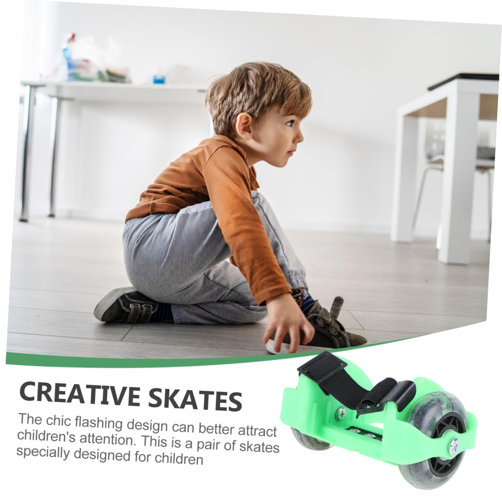 GRIRIW 1Pair Adjustable Wheel Heel Shoes with Lights for Outdoor and Safe Skating Experience Present for Boys and Great for Active Play and Exercise