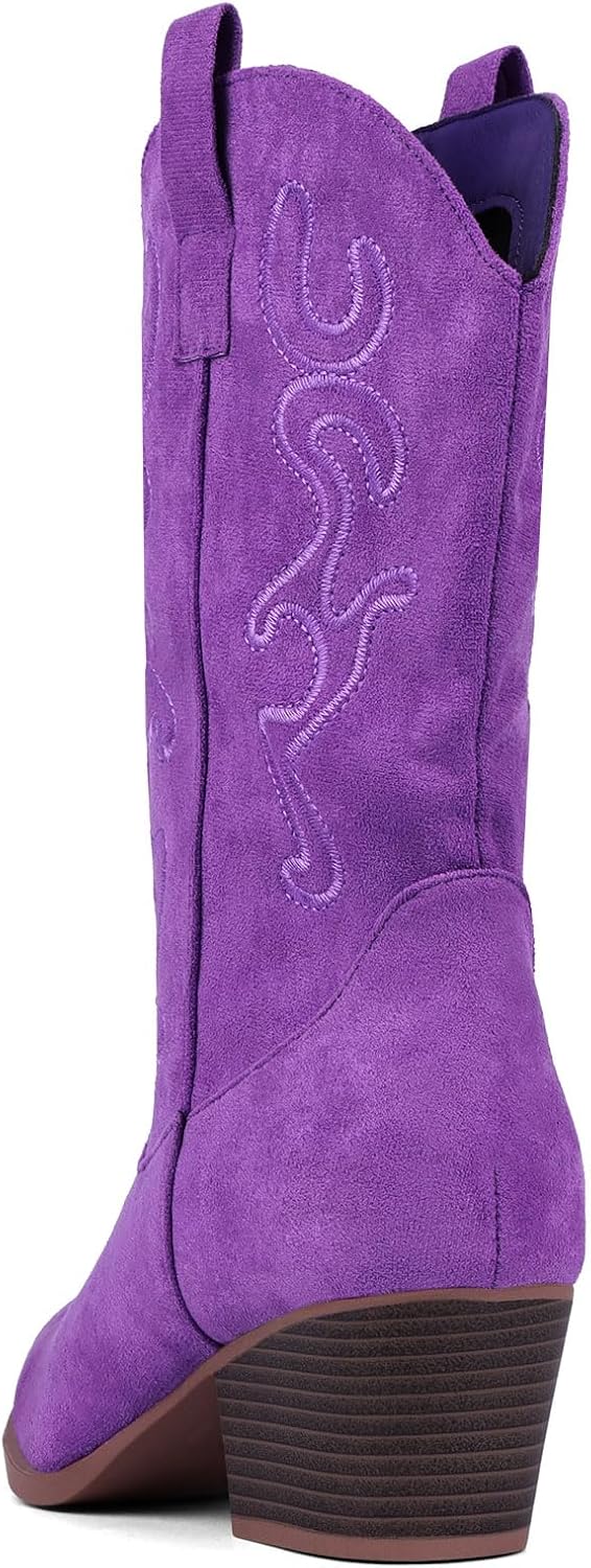 Bandkos Cowboy Boots for Women Cowgirl Mid Calf Western Embroidered... - Picture 53 of 70