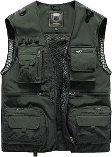 Summer Men Hiking Fishing Vest Mens Photographer Waistcoat Mesh Cargo Sleeveless Jacket Tool Vest