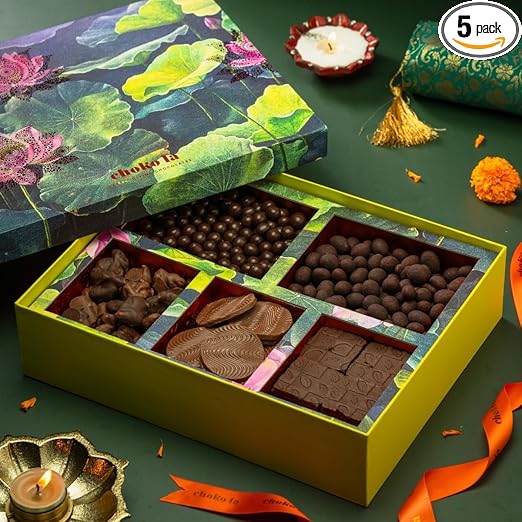 chokola Regalia Chocolate Gift Hamper | Premium Milk & Dark Assorted Chocolate Gift Pack | Experience Luxury Of Wedding Gifting - 740 gram